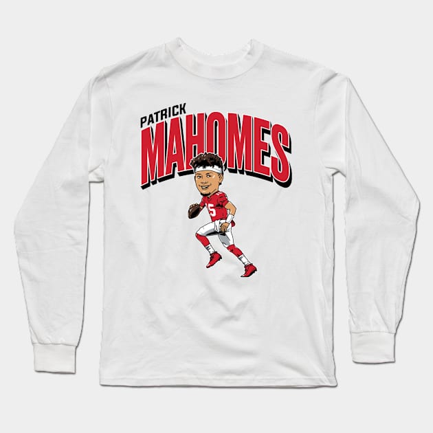 Patrick Mahomes Caricature Long Sleeve T-Shirt by Chunta_Design